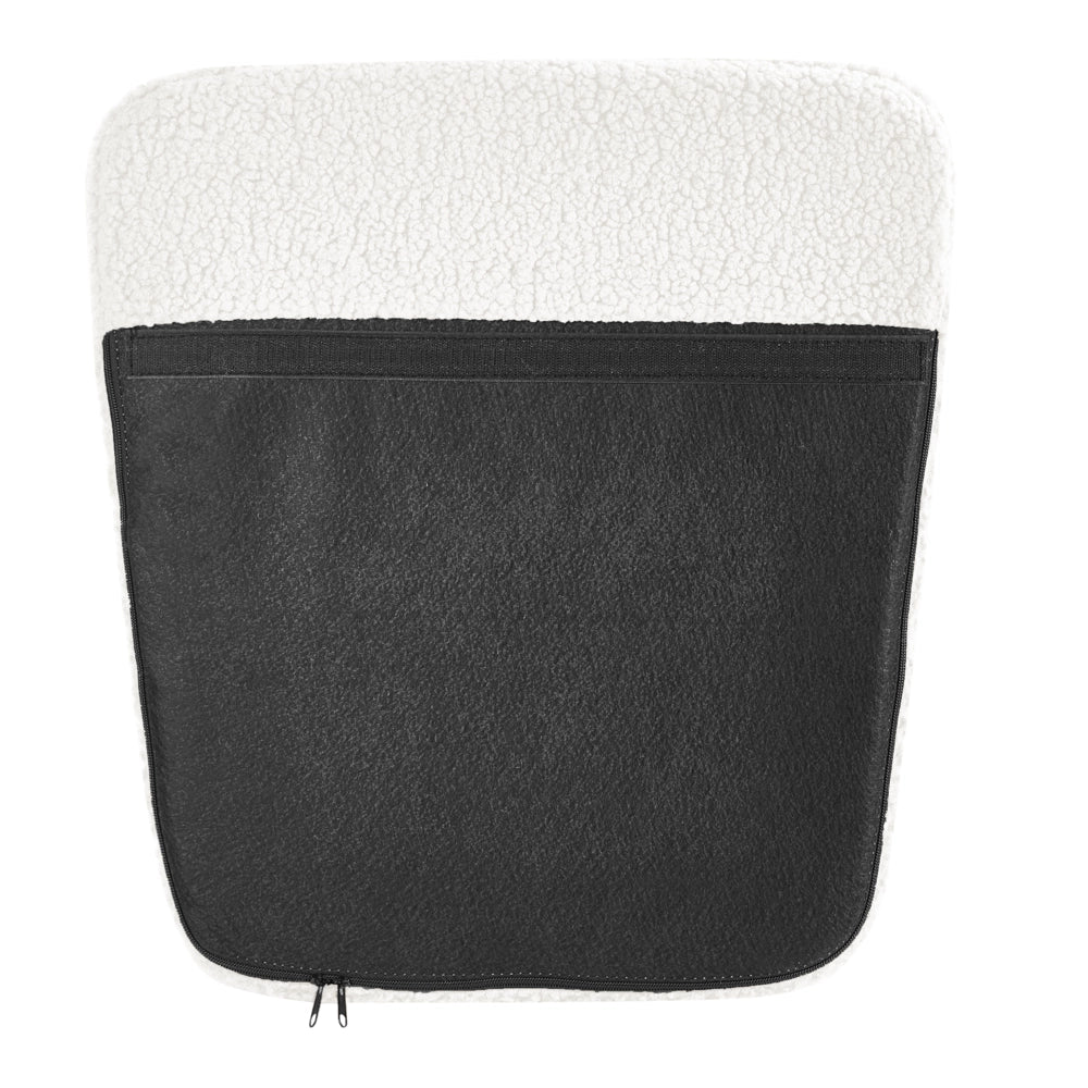 Sedia a dondolo Rivestimento in bouclé bianco sporco Gambe nere in metallo con braccioli Schienale alto Soggiorno