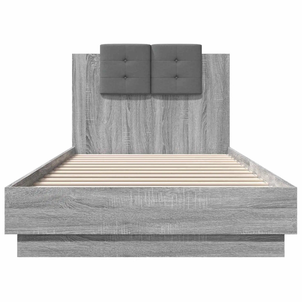 Letto con LED Sonoma grigio 80 x 200 cm Legno ingegnerizzato 3429665