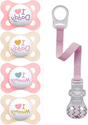 Set di 4 spazzolini per bambini in silicone - 0-6 mesi - Inclusi contenitori di trasporto sterilizzanti - Rosa