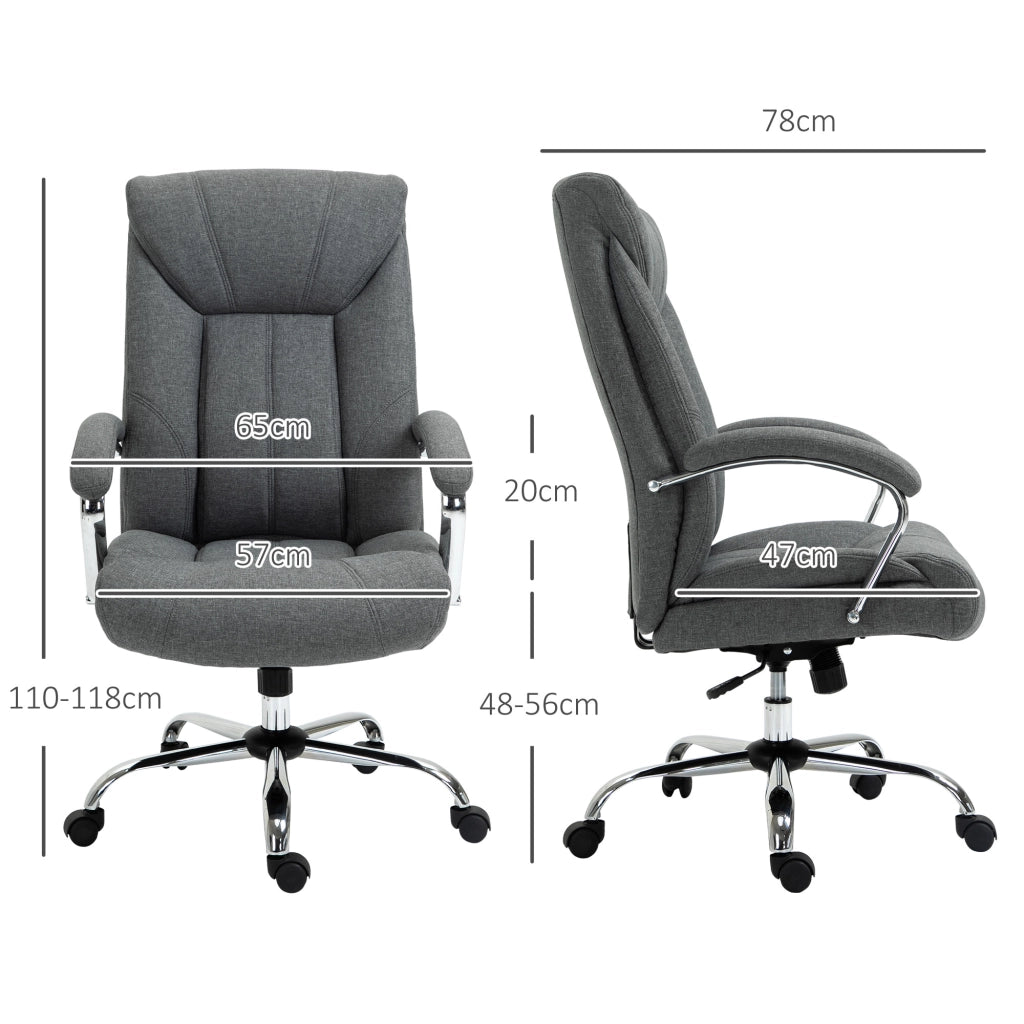 Sedia da ufficio ergonomica ¨C zephmum ¨C regolabile in altezza schienale alto basculante 65x78x118 cm grigio