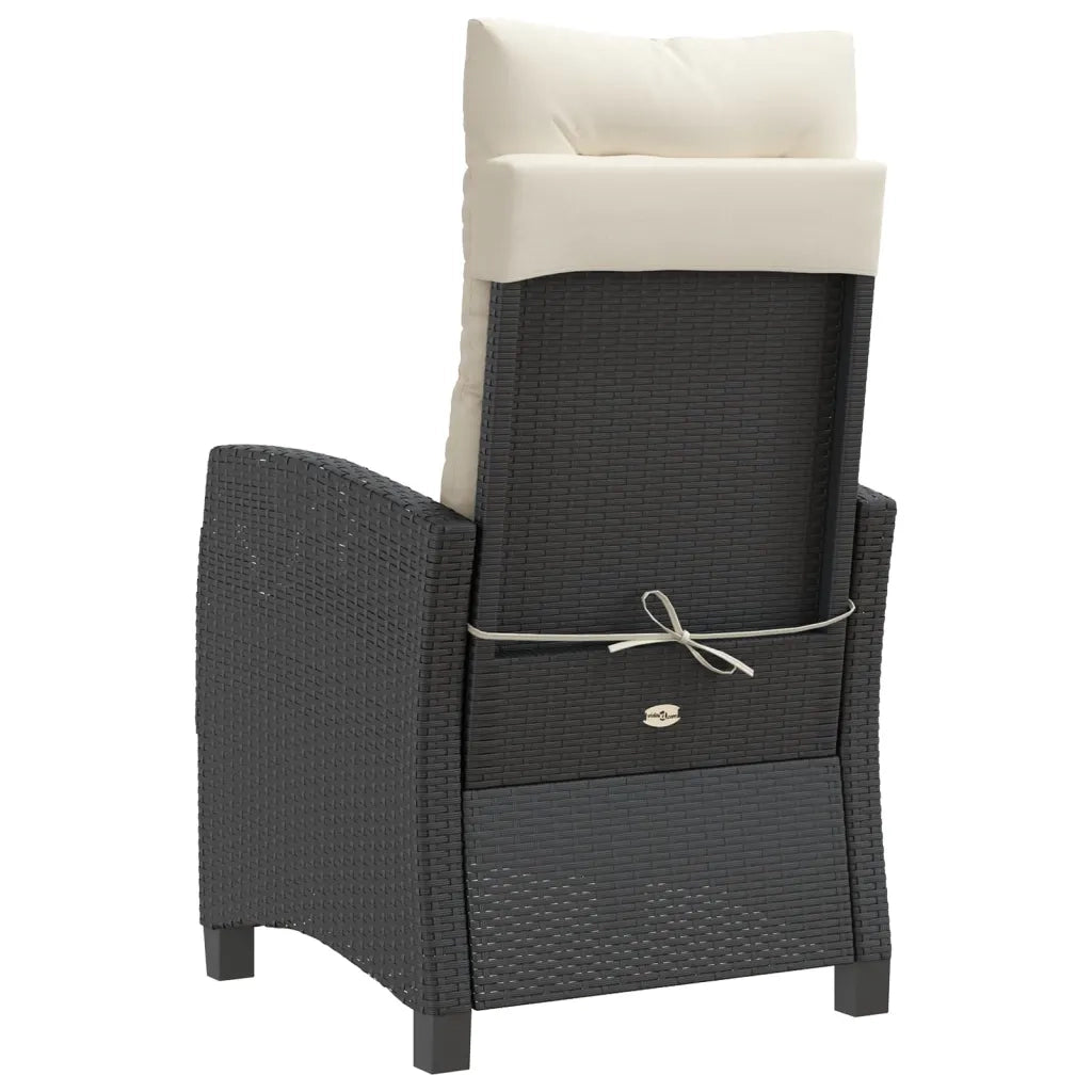 Set da Bistrò 3 pz con Cuscini Nero in Polyrattan