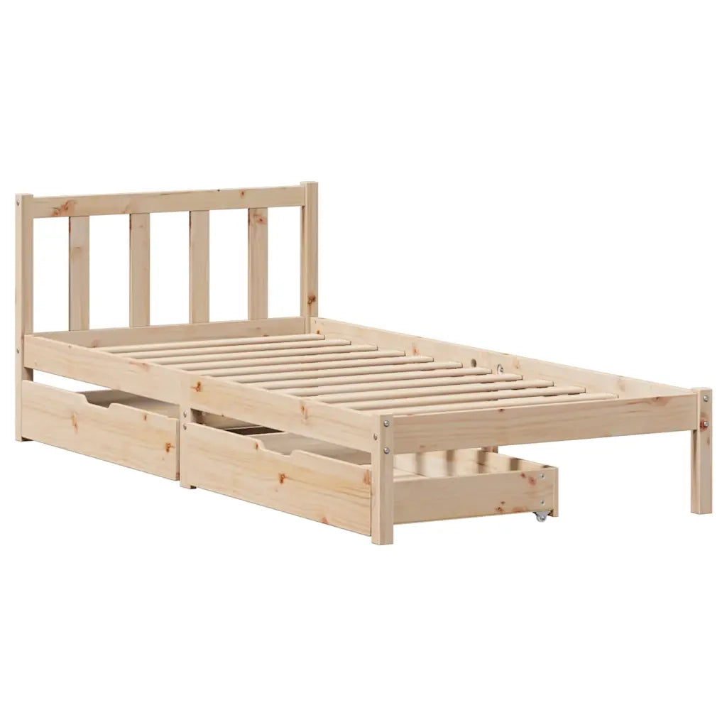 Giroletto senza Materasso 100x200 cm in Legno Massello di Pino