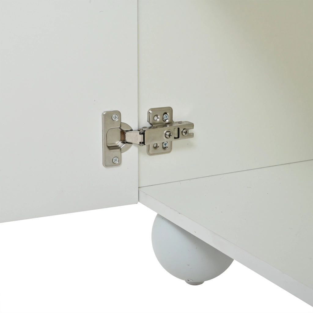 Mobile TV bianco da 200 cm con tre ante decorate