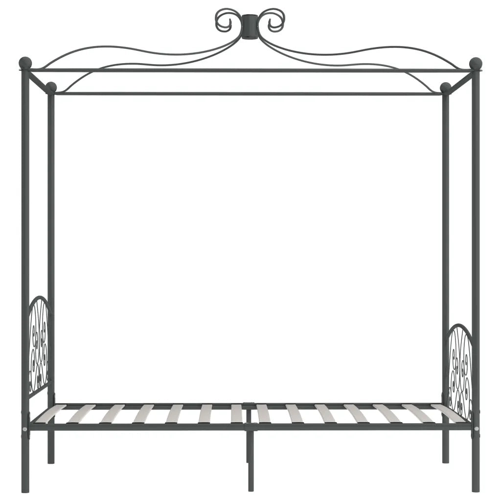 Letto a Baldacchino Grigio in Metallo 100x200 cm cod mxl 56835