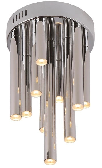 Plafoniera tubolare industriale LED 10W dimmer cromata Maxlight