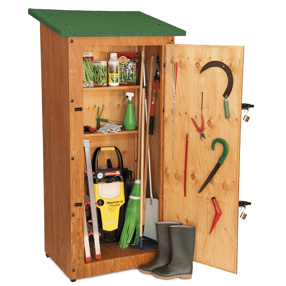 ARMADIO CASETTA IN LEGNO PORTA ATTREZZI DA GIARDINO MODELLO TEVERE L.110 x P.90 x H.185 100% MADE IN ITALY SPEDIZIONE SU PEDANA