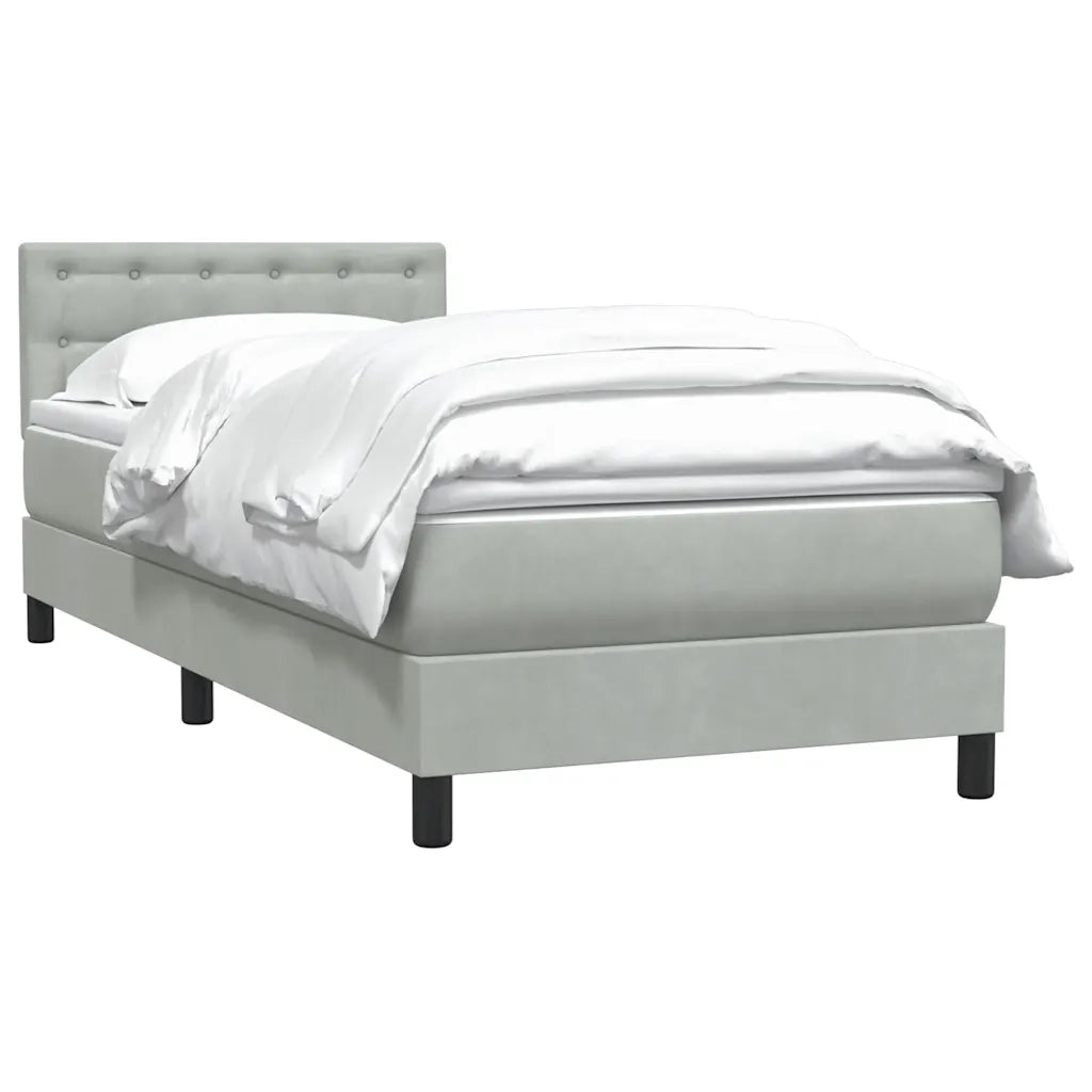 Giroletto a Molle con Materasso-Struttura Letto Grigio Chiaro 80x210 cm Velluto 844564