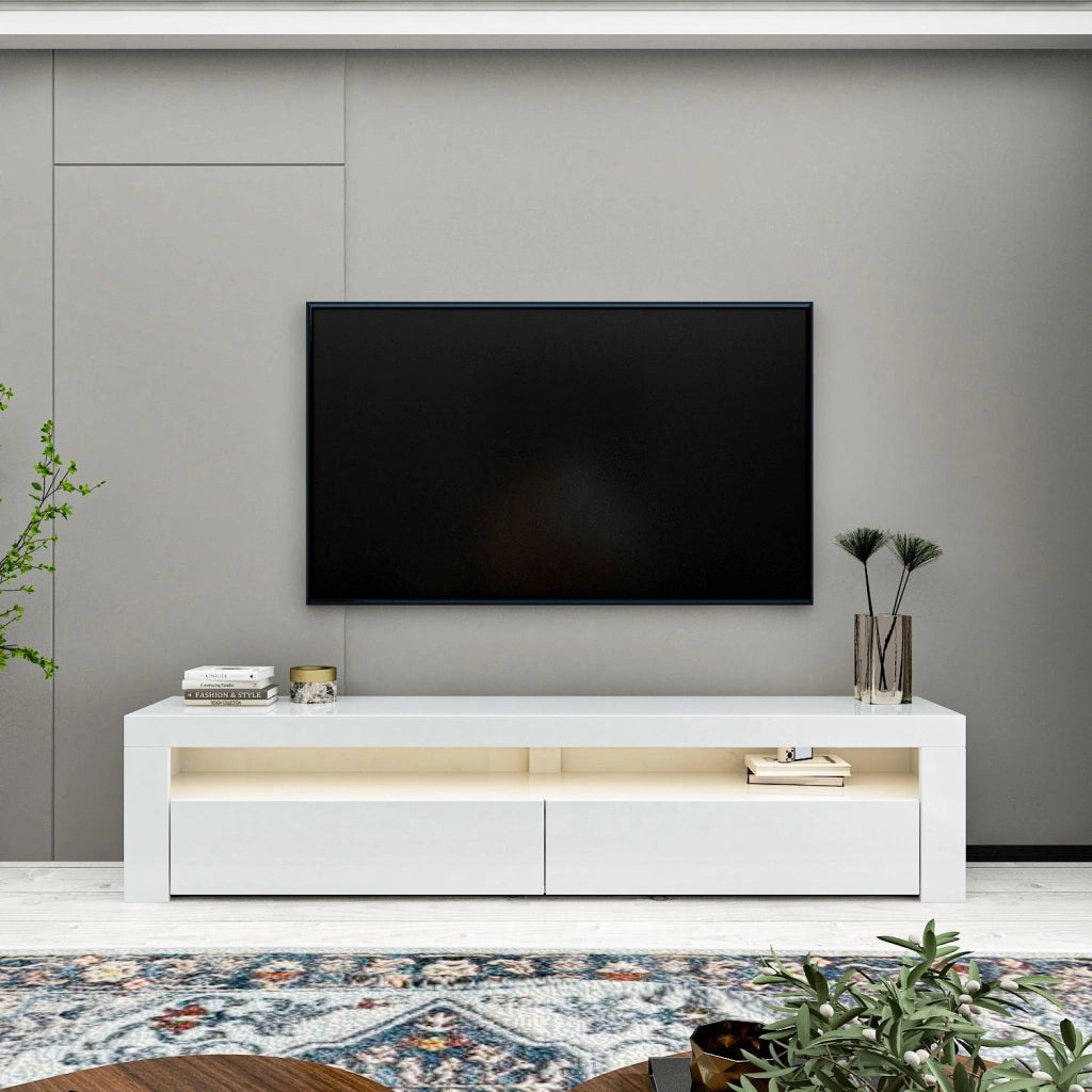 Porta TV in legno "Bati" - 150 x 36 x 46 cm - Bianco