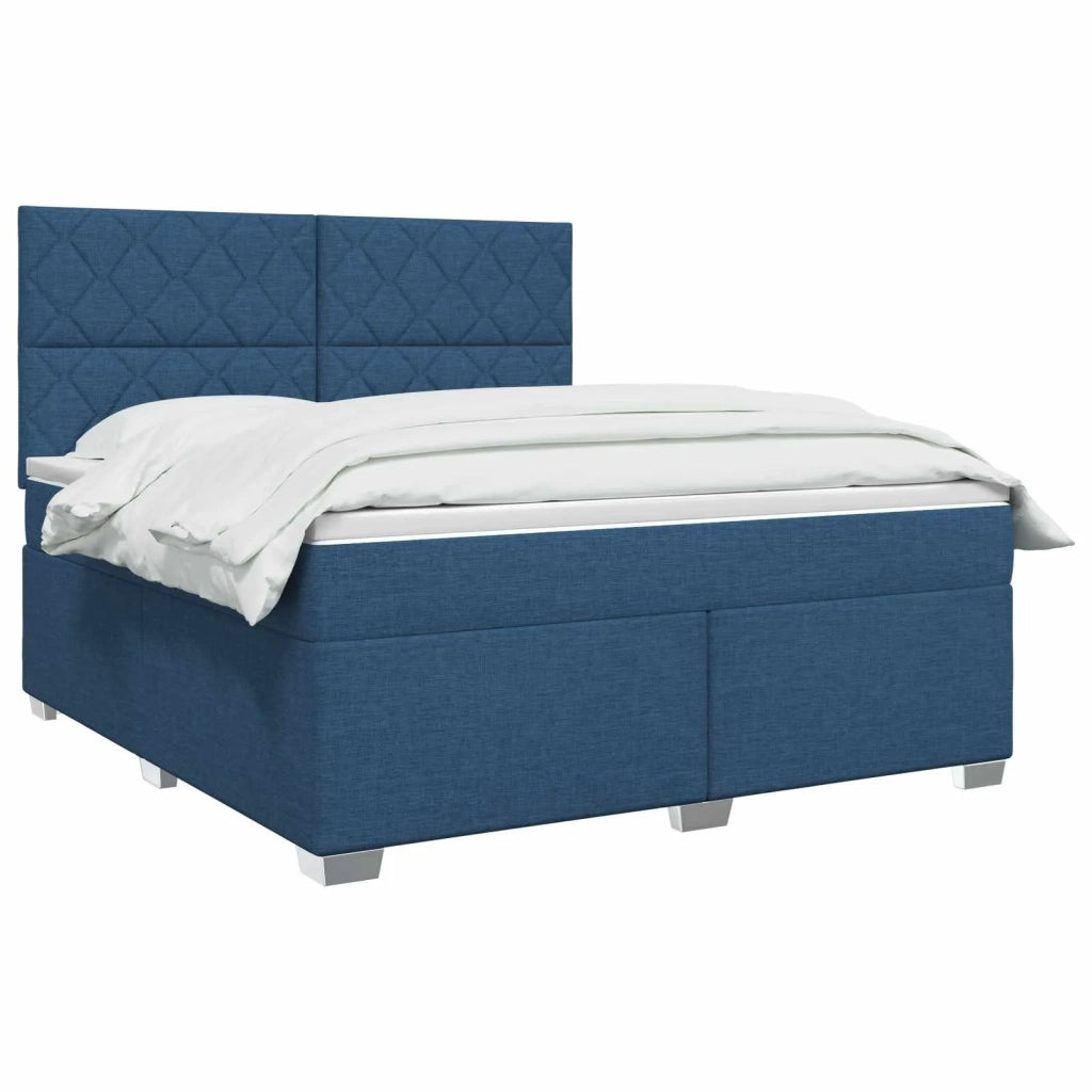 Letto box spring con materasso Blu 180 x 200 cm Tessuto 3453478