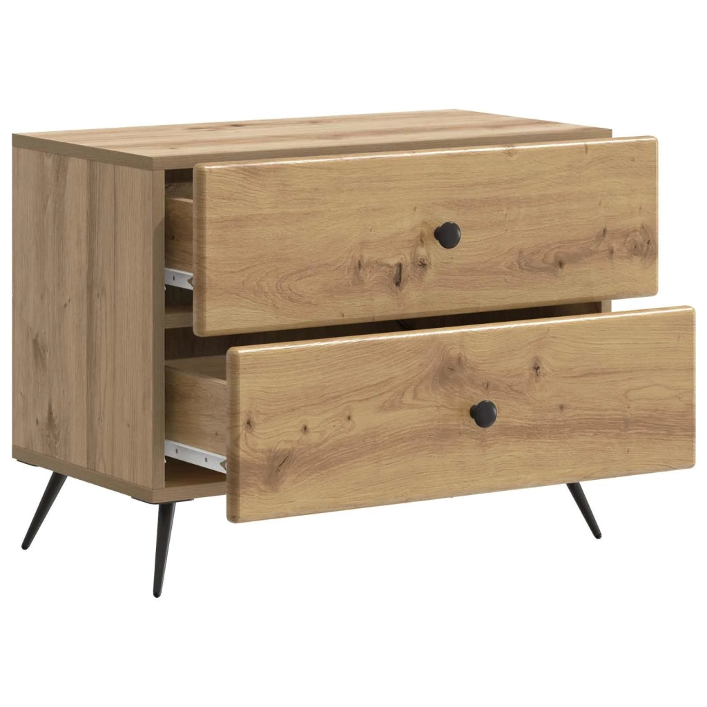 Comodino | Armadio da Notte | Mobiletto da notte Rovere Artigianale 62 x 34,5 x 47,5 cm
