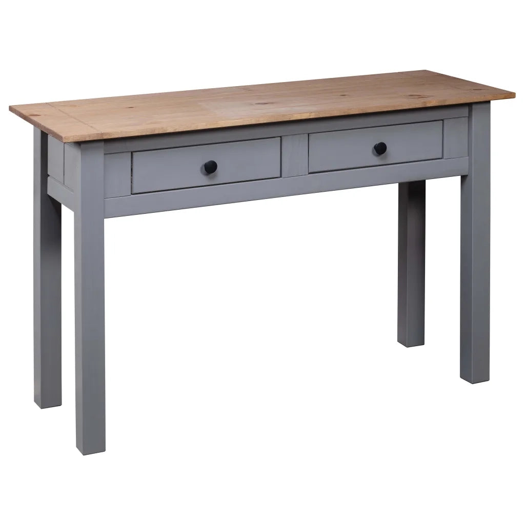 Tavolo Consolle Grigio 110x40x72 cm Legno Massello Pino Panama 282680