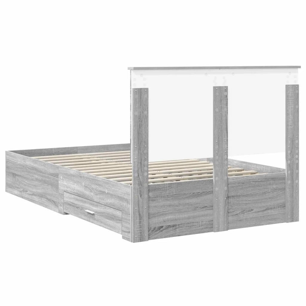 Struttura del letto con testiera Grigio Sonoma 120 x 190 cm 3409672