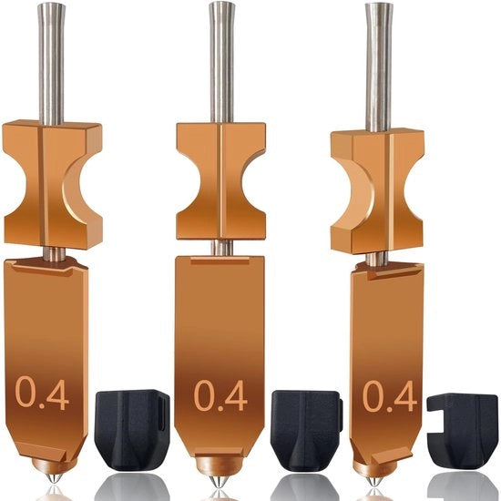 Aggiornamento Hotend 0,4 mm - 3 pezzi - bocchetta metallica rapida da rimuovere - testata di stampa ad alta velocità - sostituzione per AD5X - inclusi guanti in silicone - Hotend per stampante 3D