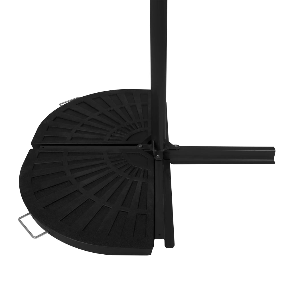 Set 2 Pesi Base Ombrellone Decentrato Banana in Resina 28kg Nero