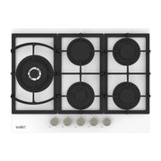 Piano cottura Samet Dafne70 a gas da incasso 5 fuochi 70 cm in vetro bianco