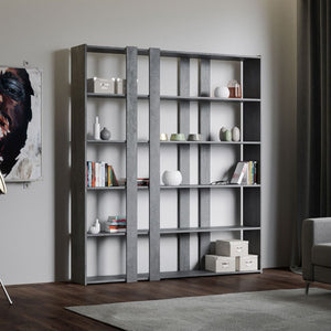 Libreria Moderna 5 Ripiani 178x36x204 cm in nobilitato Grigia