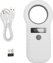 Scansionatore di microchip - 134,2 kHz 125 kHz - ingresso USB inalambrico - Bluetooth 2,4G - Manuale lettore di chip - per cani gatti maiali - bianco