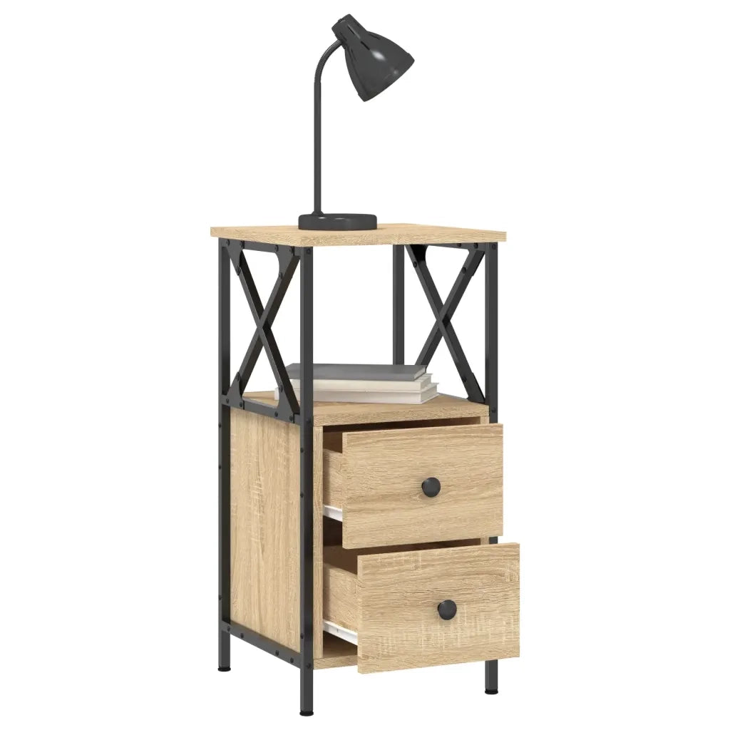 Comodino Rovere Sonoma 34x35,5x70 cm in Legno Multistrato 825945