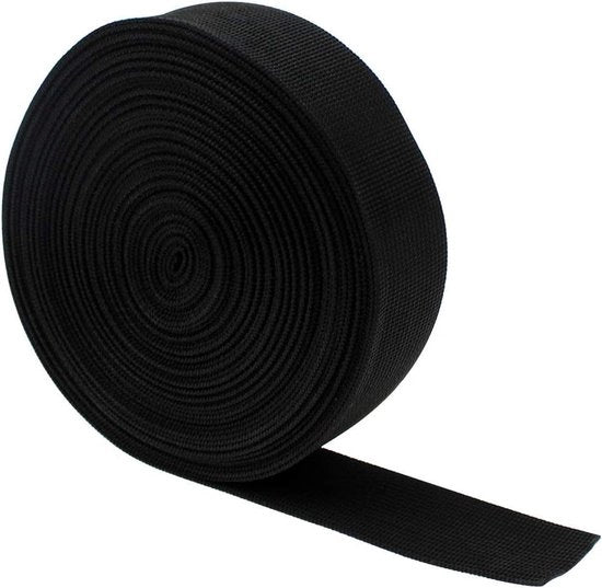 Cinturone di nylon nero 38mm - 39,37 ft Cinturone pesante di polipropilene con allungamento per zaini DIY e borse da spalla