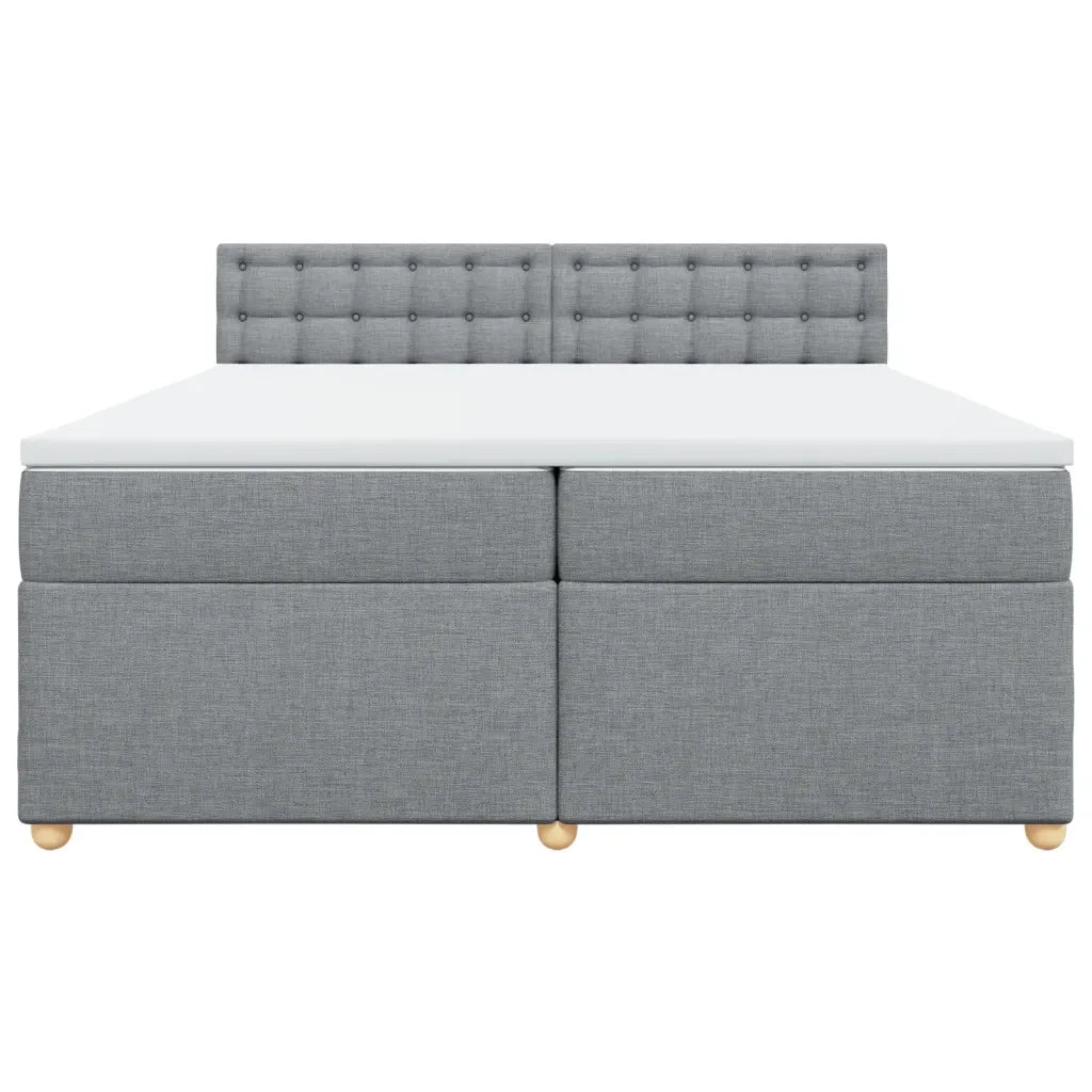 Giroletto a Molle con Materasso Grigio Chiaro 200x200cm Tessuto 3286801
