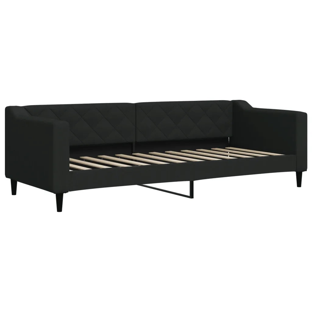 Divano Letto Estraibile con Cassetti Nero 80x200 cm in Tessuto 3197477