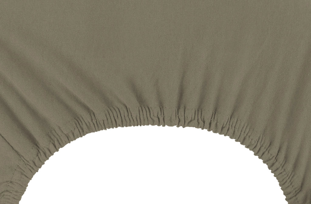 Lenzuolo Sotto Con Angoli Elastici 100% Puro Cotone  Tortora - Matrimoniale