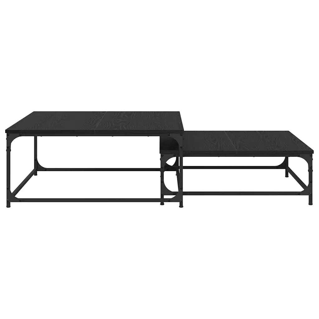 Tavolino da salotto 2 pcs Rovere Nero Legno multistrato 881895