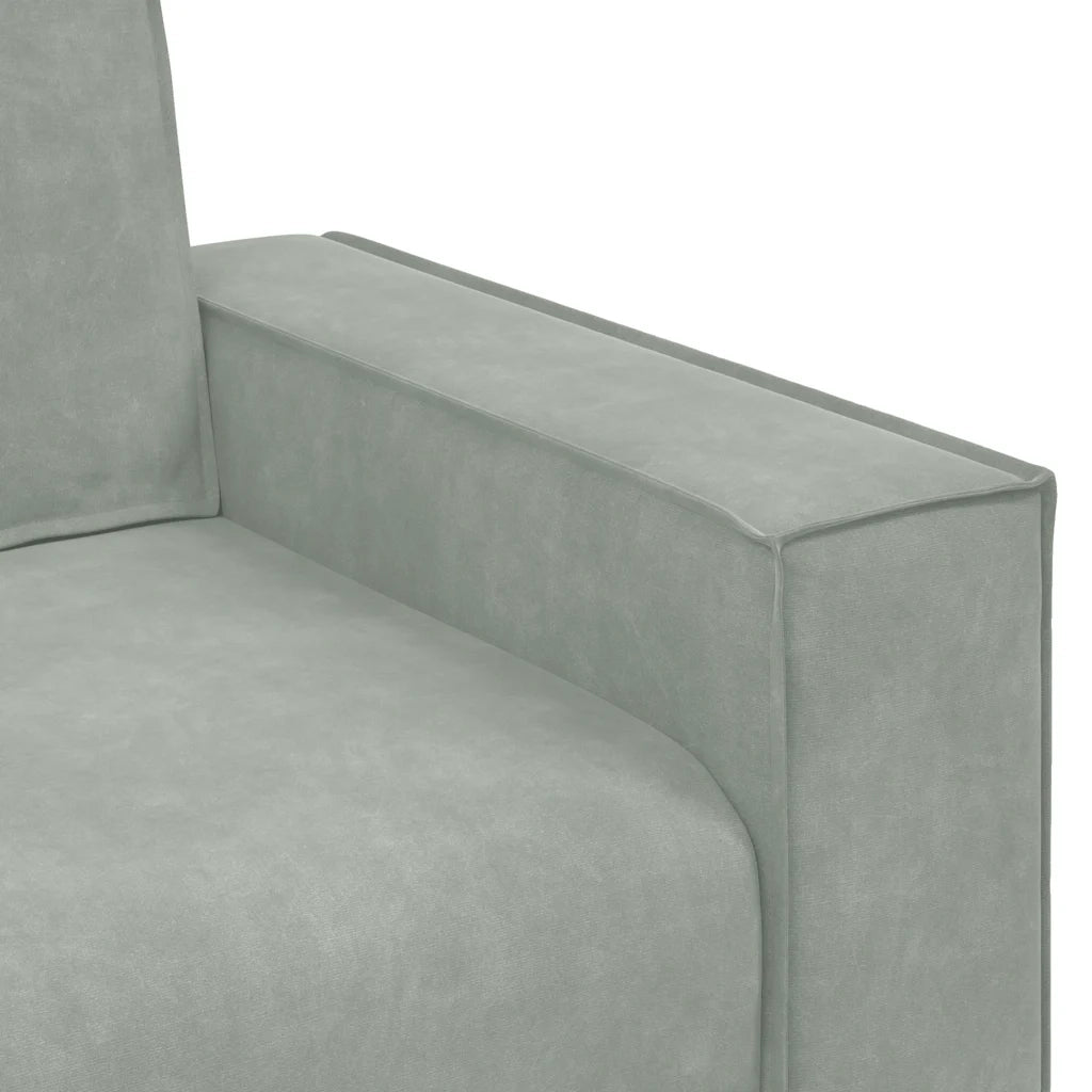 Divano a 3 Posti Grigio Chiaro 220x78x84 cm in Velluto 4105030