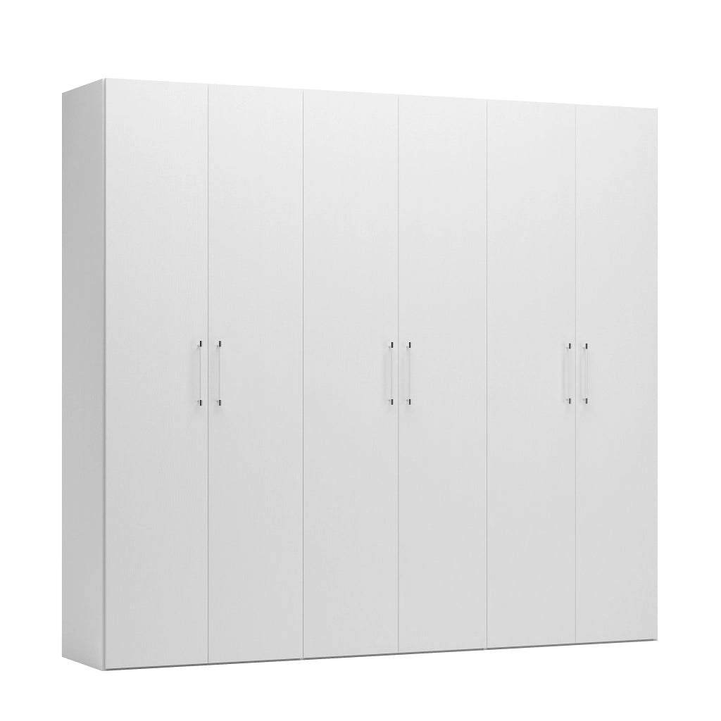 ARMADIO BASIC 6 ANTE BATTENTI 270X58XH247CM BIANCO