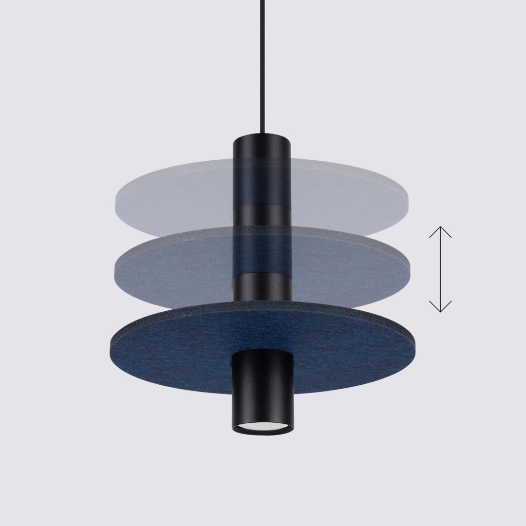 Lampada a sospensione PELTA 1 nero/navy