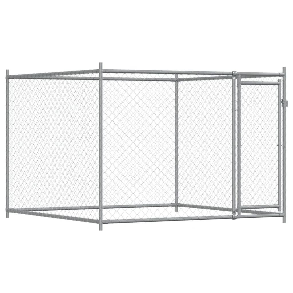 Trasportino per cani con porte 12 x 2 x 1,5 m acciaio zincato grigio 02_0041623
