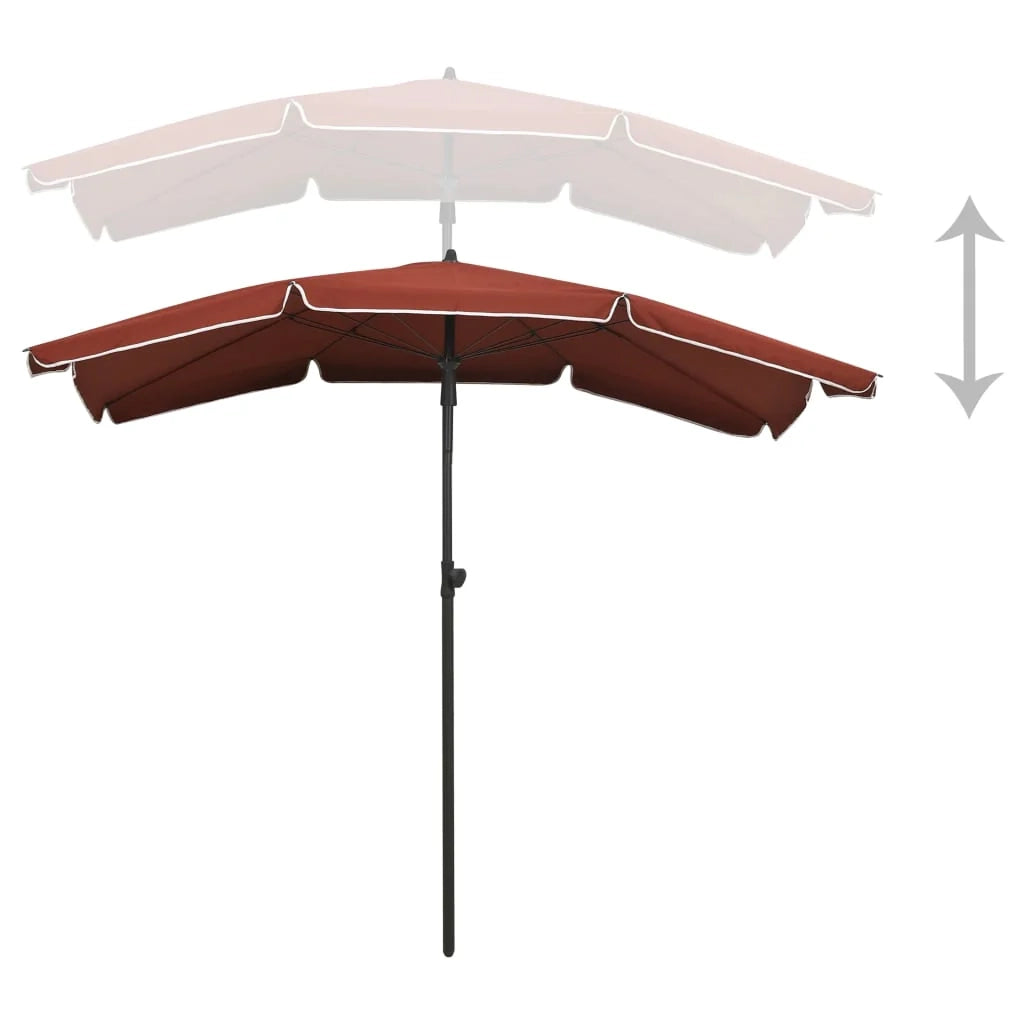Ombrellone da giardino con palo 200 x 130 cm terracotta 02_0008322