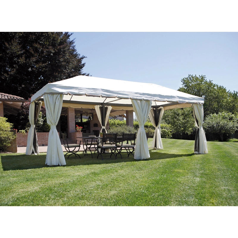 Gazebo rettangolare MOIA in alluminio da 6x3m con tende laterali