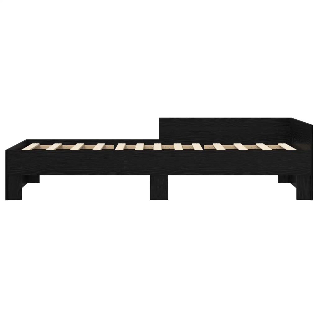 Struttura letto con testata-Giroletto Rovere Nero 80 x 200 cm 246907