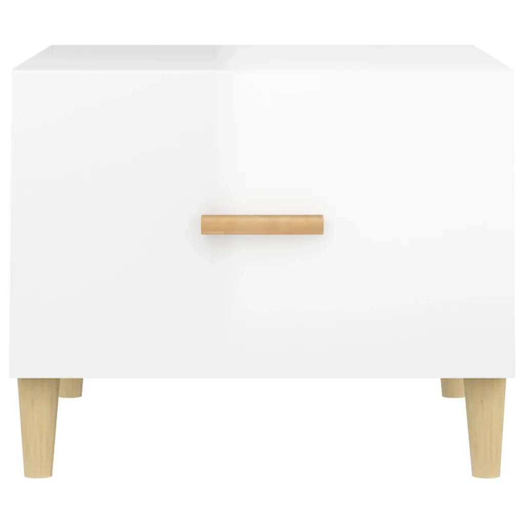 2 pz Tavolini salotto | Tavolino da caff¨¨ | Tavolino da Soggiorno Bianco Lucido 50x50x40cm Legno Multistrato