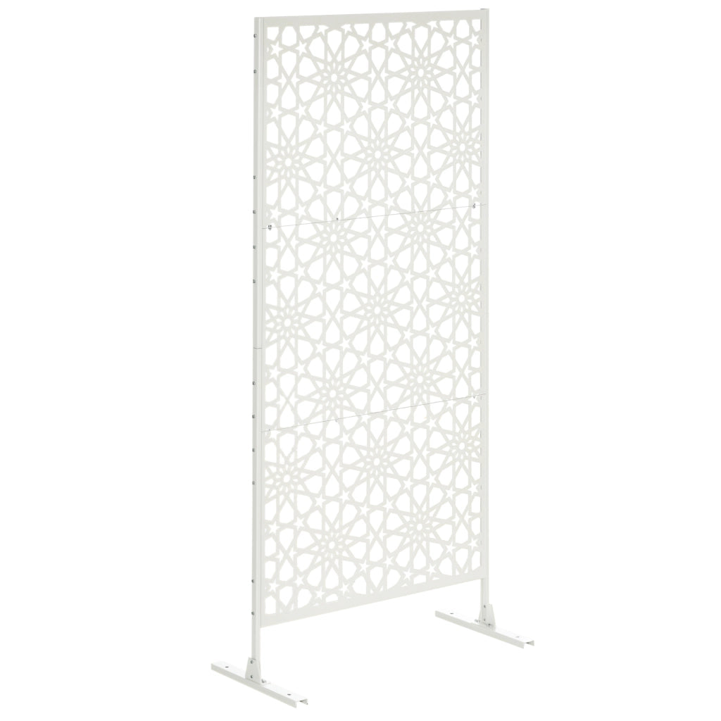 Pannello decorativo brise vue esterno in metallo ¨C zephmum ¨C bianco 92x45x198 cm