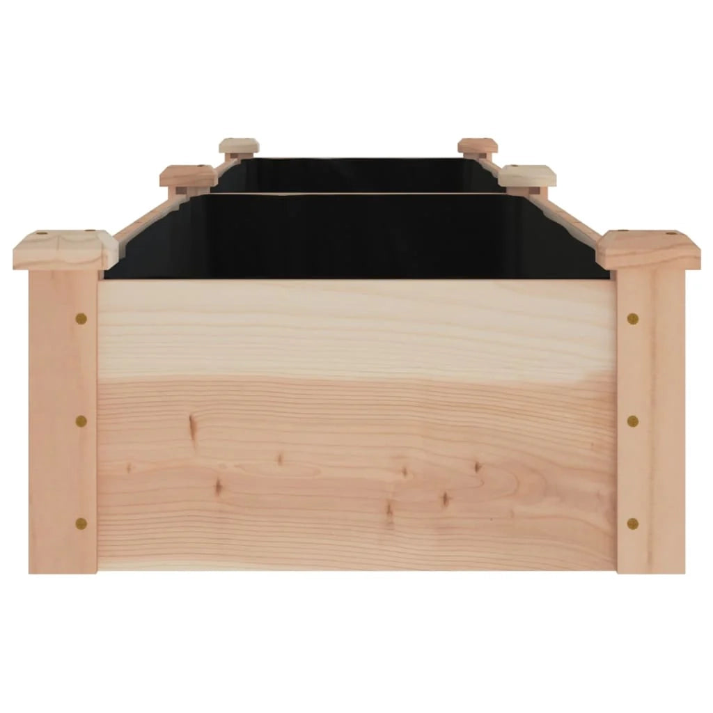 Fioriera rialzata per piante fiori patio giardino rivestimento 240 x 45 x 25 cm legno massello di abete marrone 02_0039843
