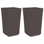 Fioriera rialzata per piante fiori giardino terrazzo set da 2 32,5 x 32,5 x 57 cm polipropilene marrone 02_0038936