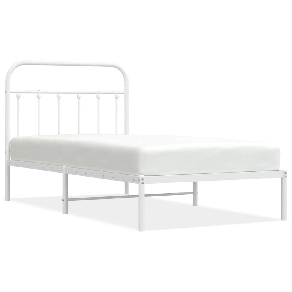 Giroletto con Testiera Metallo Bianco 100x190 cmcod mxl 129471