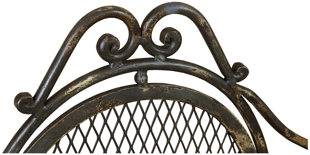 Biscottini Panchina in ferro battuto L176xPR58xH102 cm Robusta stabile panca Offerta