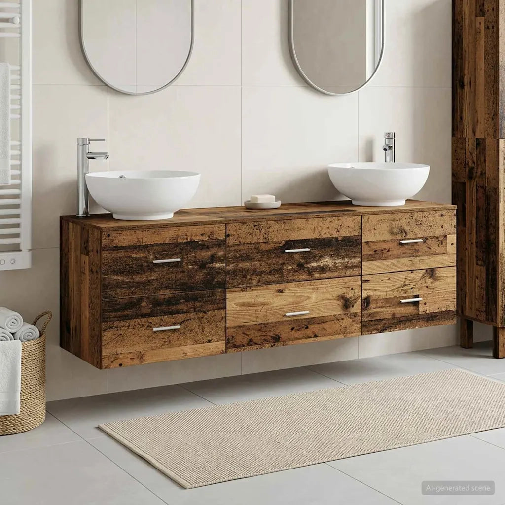 Set di mobili per il bagno 3 pz Legno antico 3405897