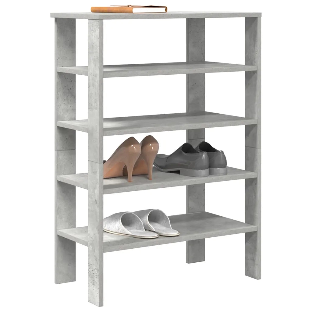 Scarpiera-Scaffale per scarpe Grigio Cemento 61x32x87,5 cm in Legno Multistrato