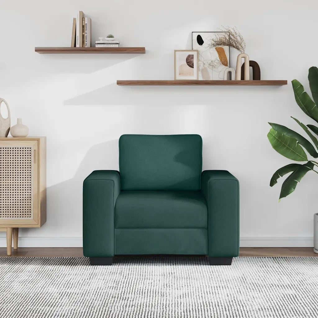 vidaXL Poltrona Verde Scuro 60 cm in Tessuto