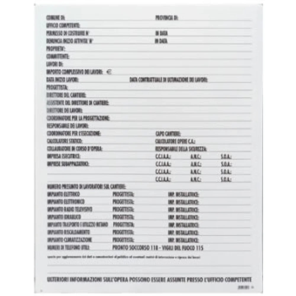 Cartello direzione lavori monoco lore 100x40 b08lqzrt73