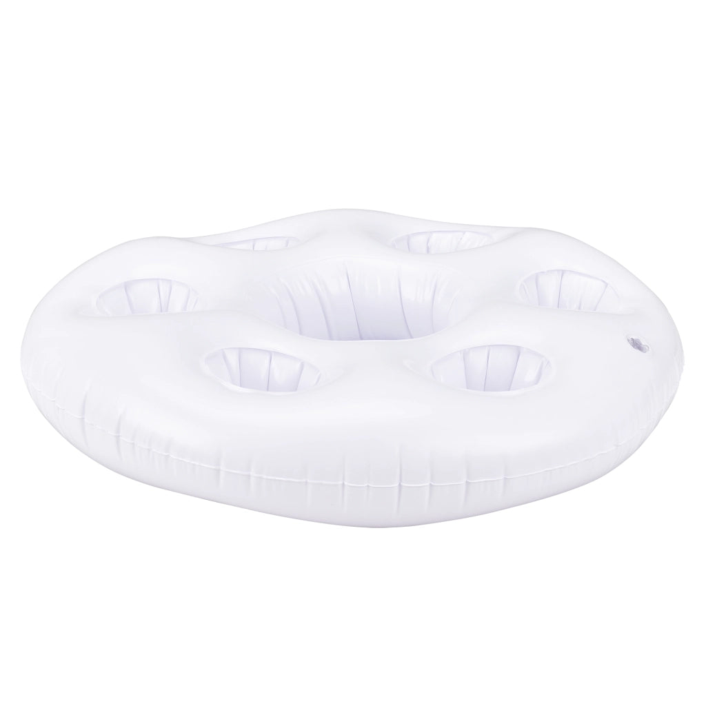 Set di 10 Portabevande Galleggiante per Piscina Supporto Gonfiabile per Drink Ø60 cm Bianco casa.pro