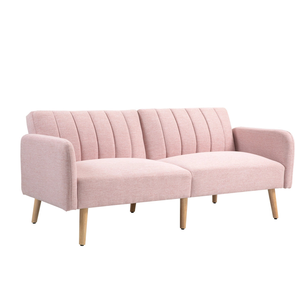 Divano Letto 2 Posti Imbottito ¨C Zephmum ¨C 173x75x73 cm Rosa