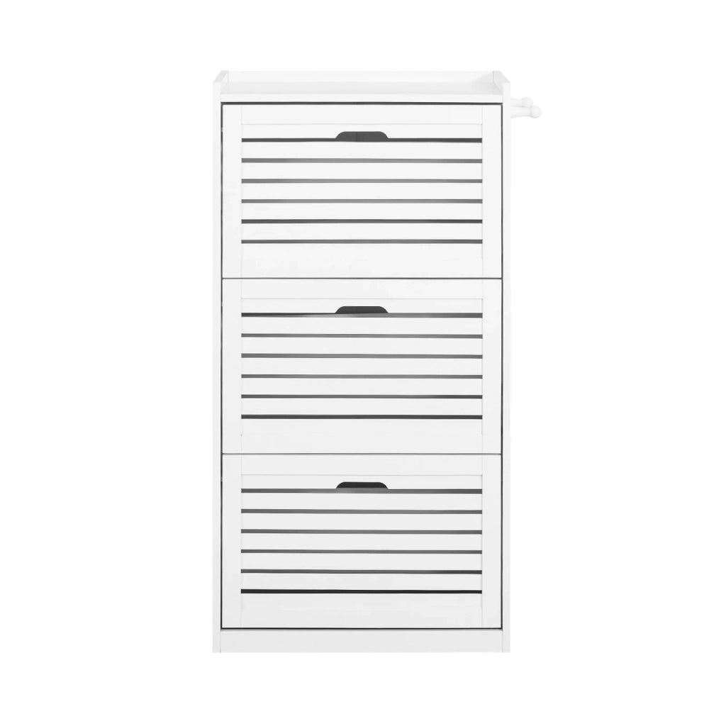 Scarpiera con 3 ribalte Scarpiera con 6 ripiani Portascarpe salvaspazio regolabili bianco, FSR108-W