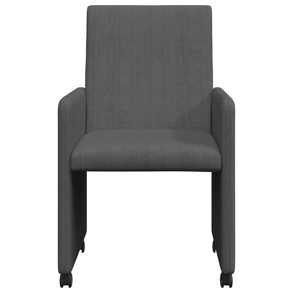 Sedie da Pranzo con Ruote 2 pcs Grigio scuro 57 x 66 x 94 cm