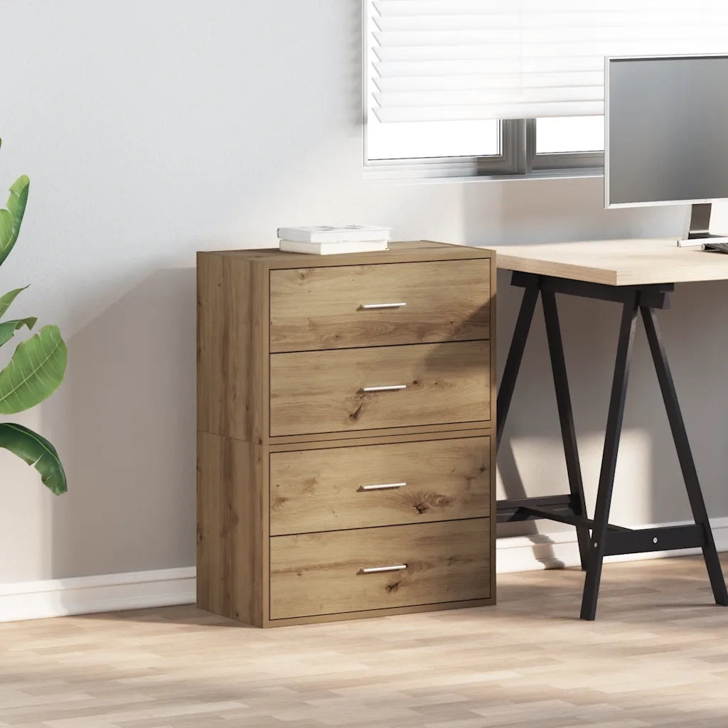 Armadi con 2 Cassetti 2 pz Rovere 60x31x40 cm in Truciolato CFW1810864