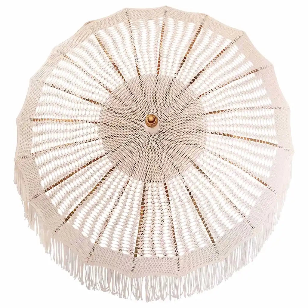 Parasol in macramè Crema 190 x 190 x 260 cm 42006469